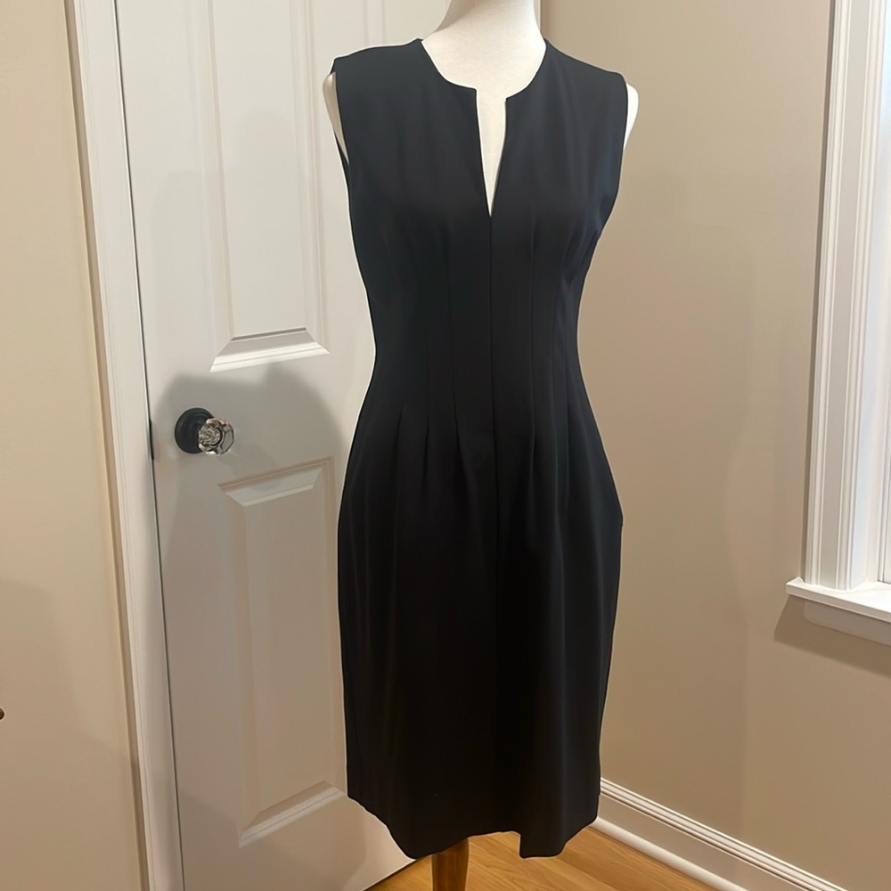 Kate Spade: V-neck Ponte Sleeveless Dress - Black - Size 10